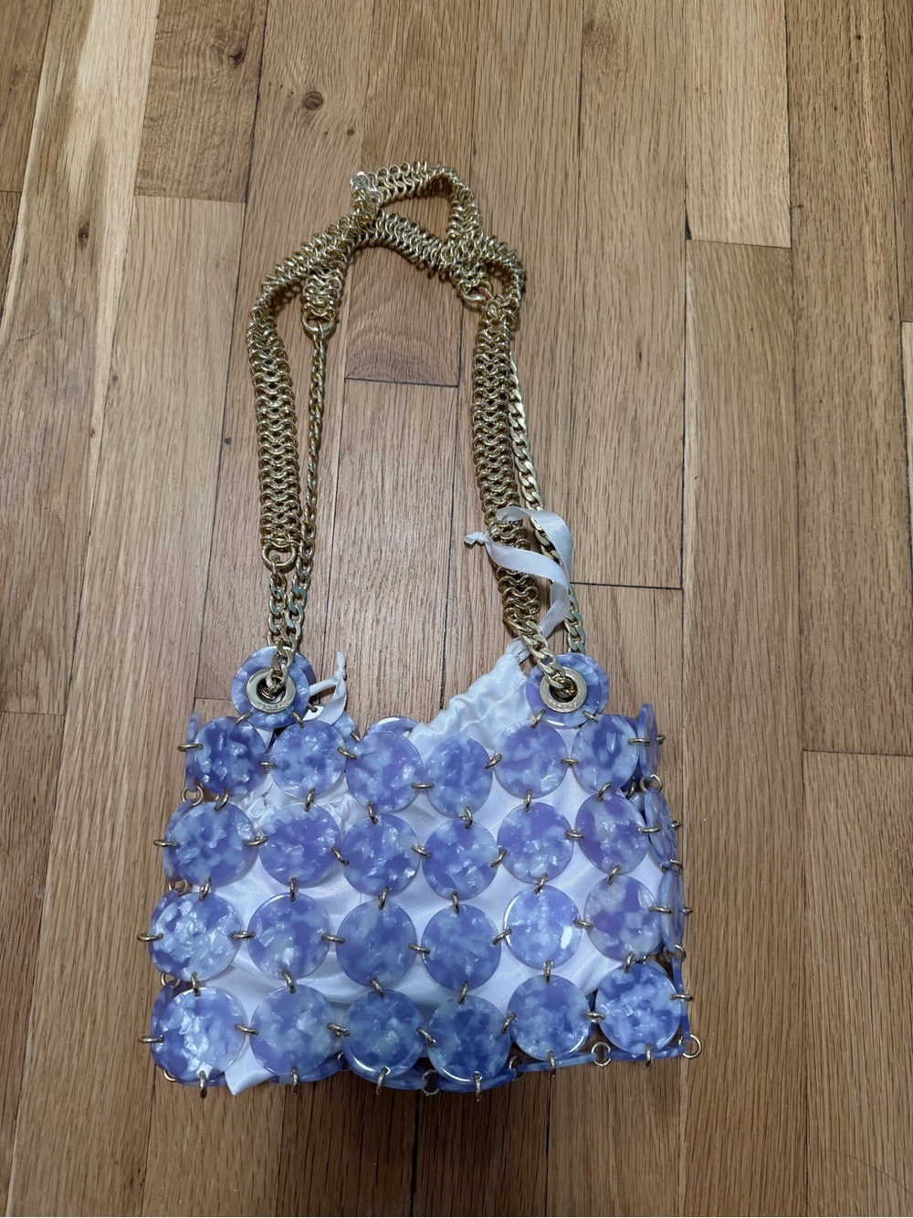 Brand New Sandro Pastille Marbled Resin Disc Chain Shoulder Bag